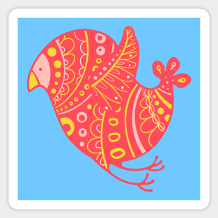 BUMBLE BIRD Cute Silly Friendly Happy Baby Animal in Red Yellow Pink - UnBlink Studio by Jackie Tahara Sticker